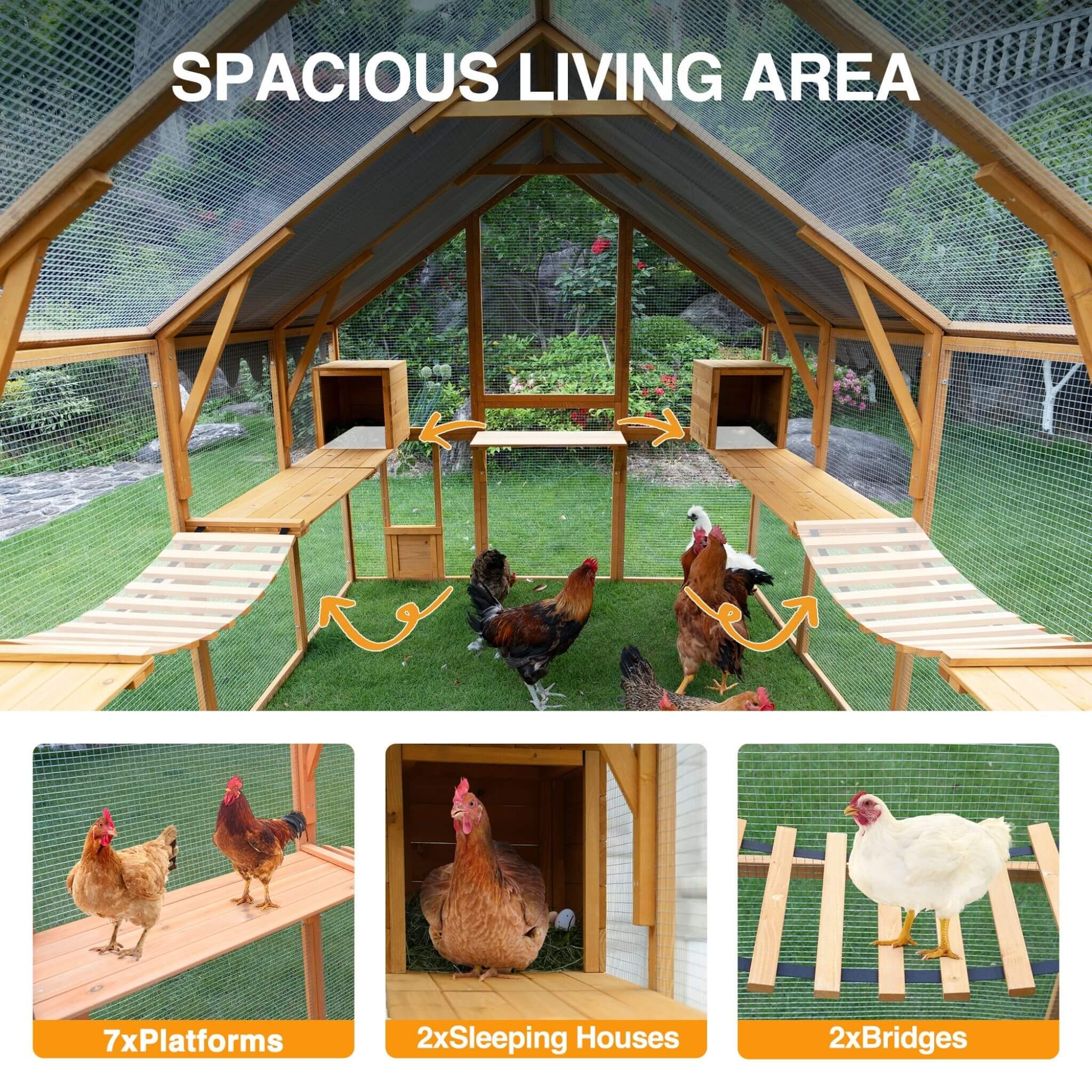 110-Inch Large Outdoor Kitten Playpen Chicken Coop With Waterproof Cover (SAK15370) – SAKSBY WHOLESALE, view 7