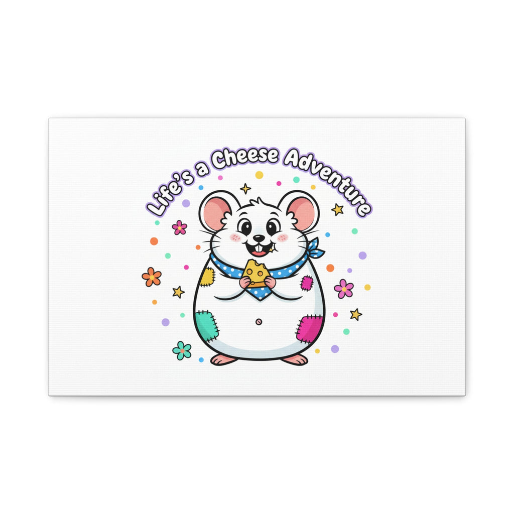 Life's a Cheese Adventure Canvas | Rodent-Core rat art print