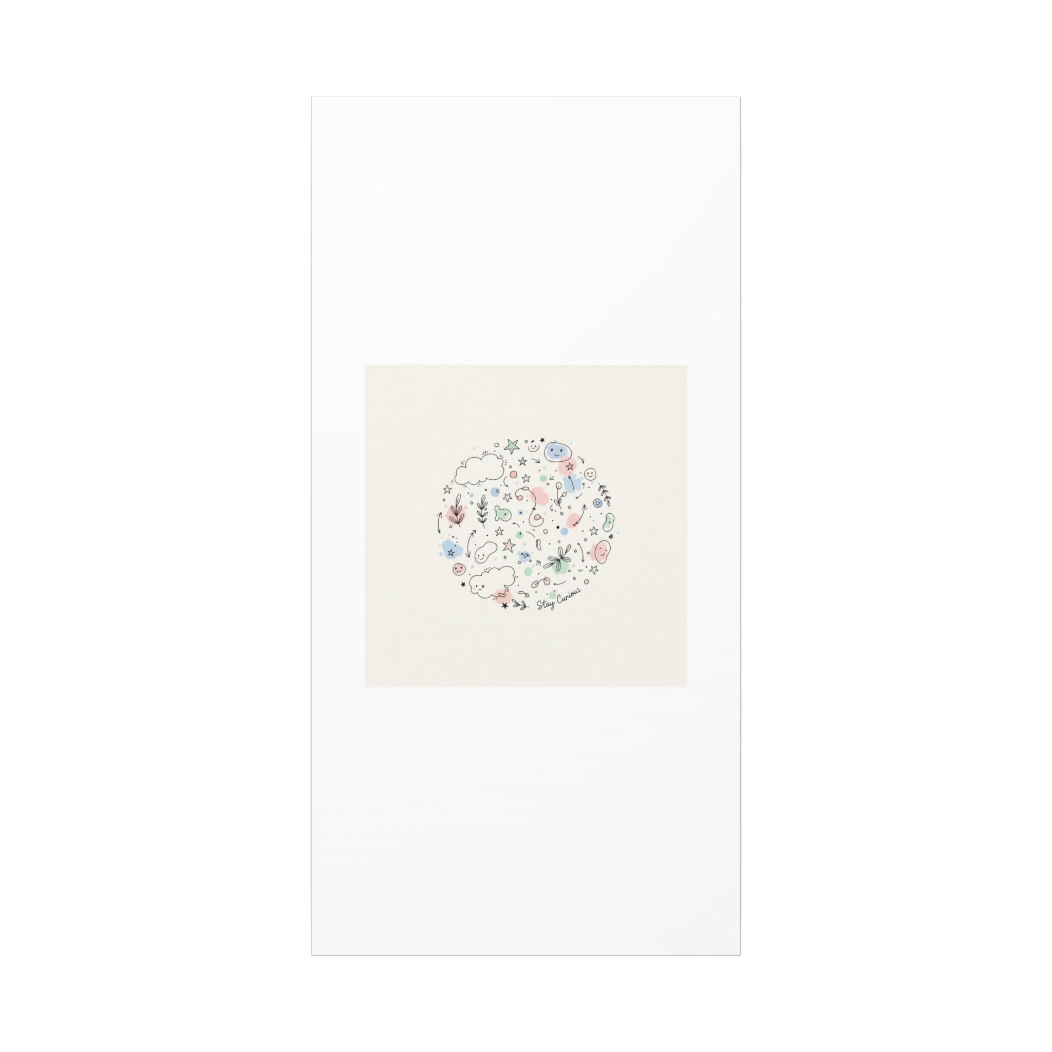 Doodle Circle Line Drawing Matte Canvas, Hand-Drawn Sketch Art