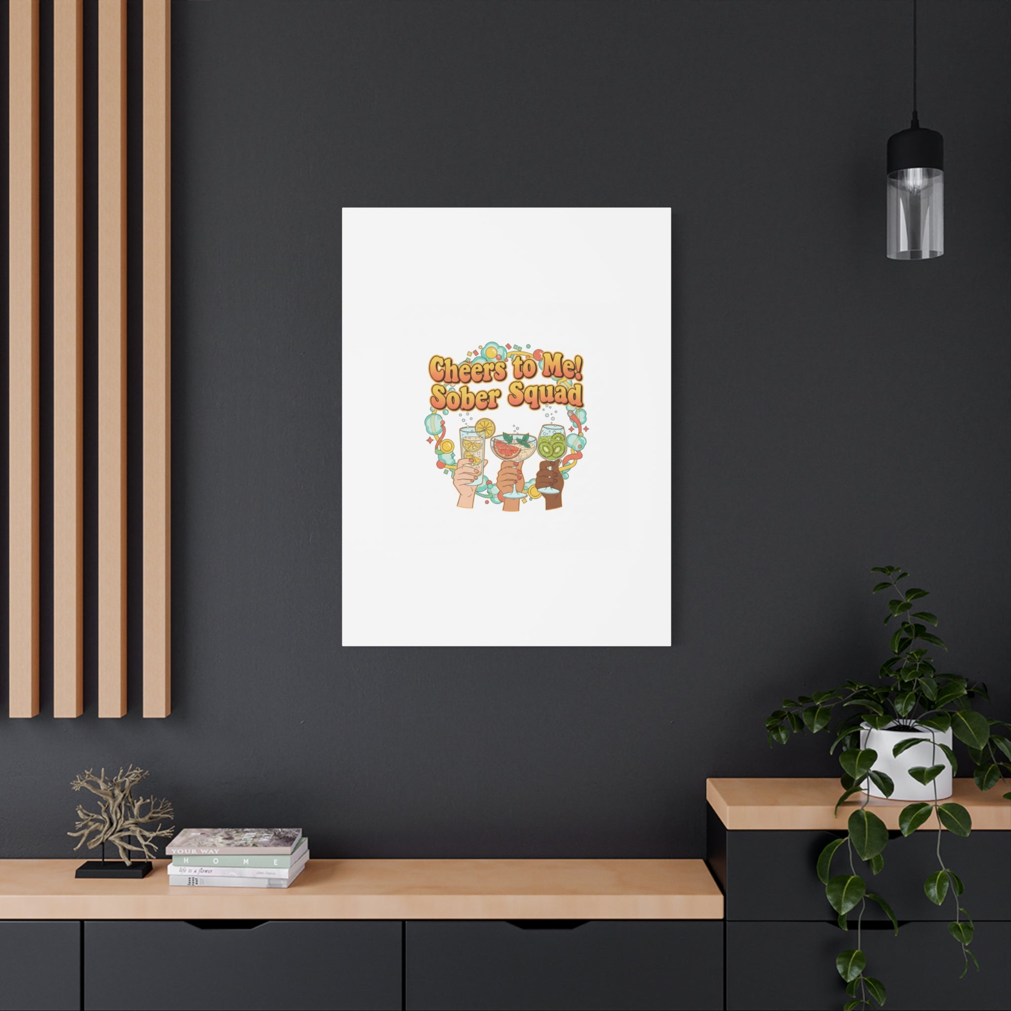 Cheers to Me Sober Squad Canvas | Dry January Mocktail Art