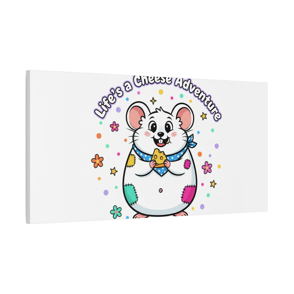 Life's a Cheese Adventure Canvas | Rodent-Core rat art print