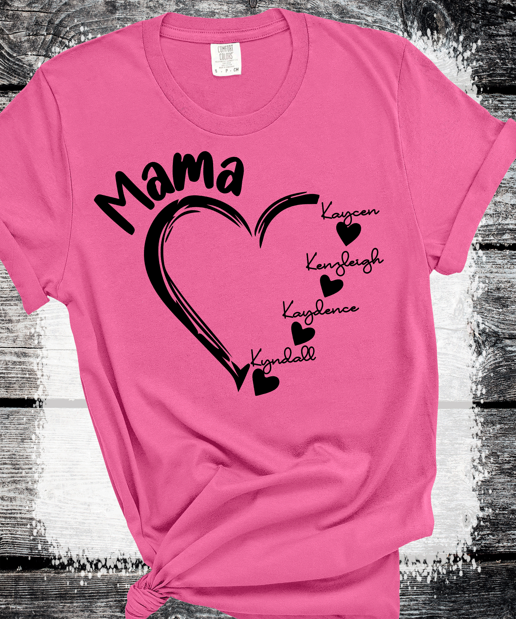 A Blessed Texas Mess Boutique Comfort Colors®  Custom Mama Shirt, Personalized Mom Shirt, Shirt with Kids… — lifestyle worn / used context