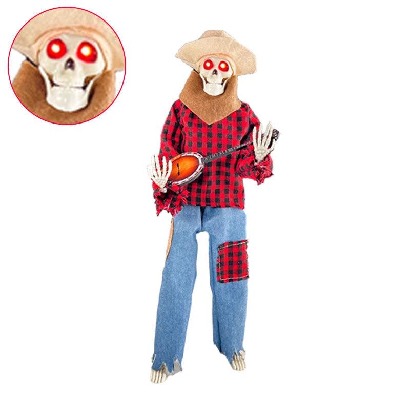 Light-Up Guitarist Skeleton: Spooky Halloween Decoration