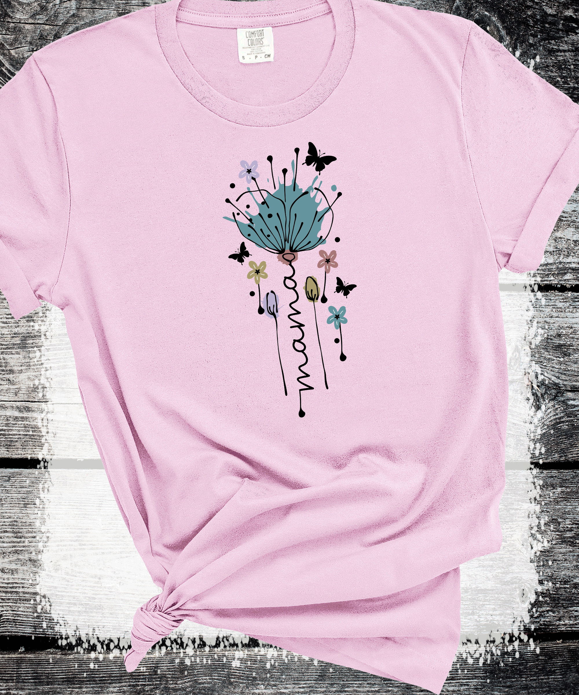 A Blessed Texas Mess Boutique "MAMA in Bloom" Floral Graphic Tees for Beautiful Moms Gift — detail shot 6