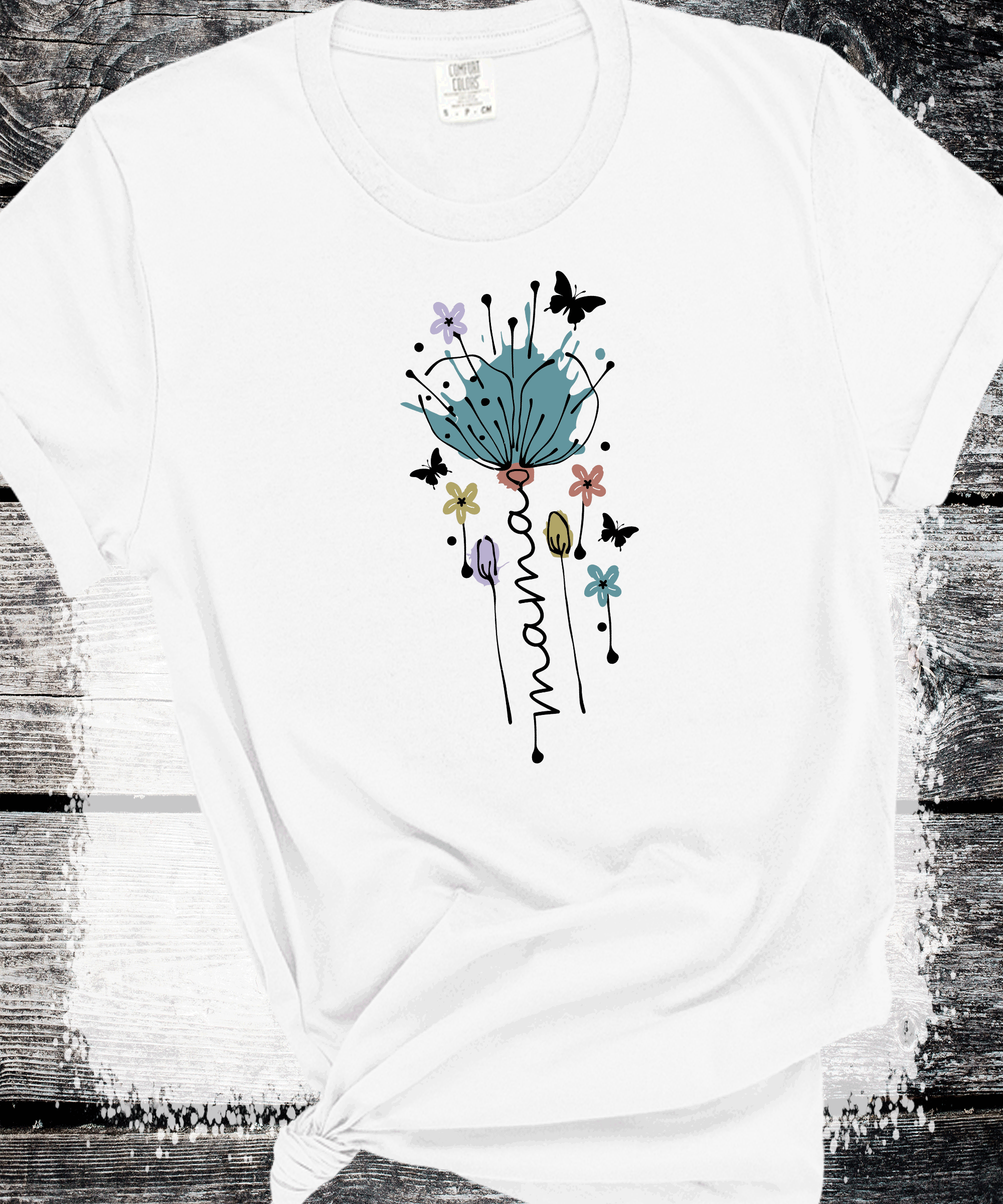 A Blessed Texas Mess Boutique "MAMA in Bloom" Floral Graphic Tees for Beautiful Moms Gift — dtf / graphic shirts category context