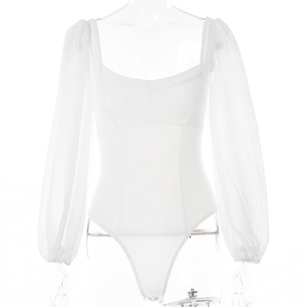 Pretty Little Patriot Pretty Little Patriot Vintage Beauty White Bodysuit — detail shot 7