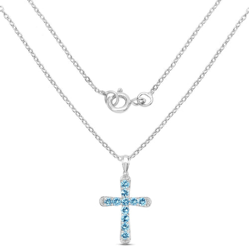 3.85 Carat Genuine Blue Topaz .925 Sterling Silver Pendant