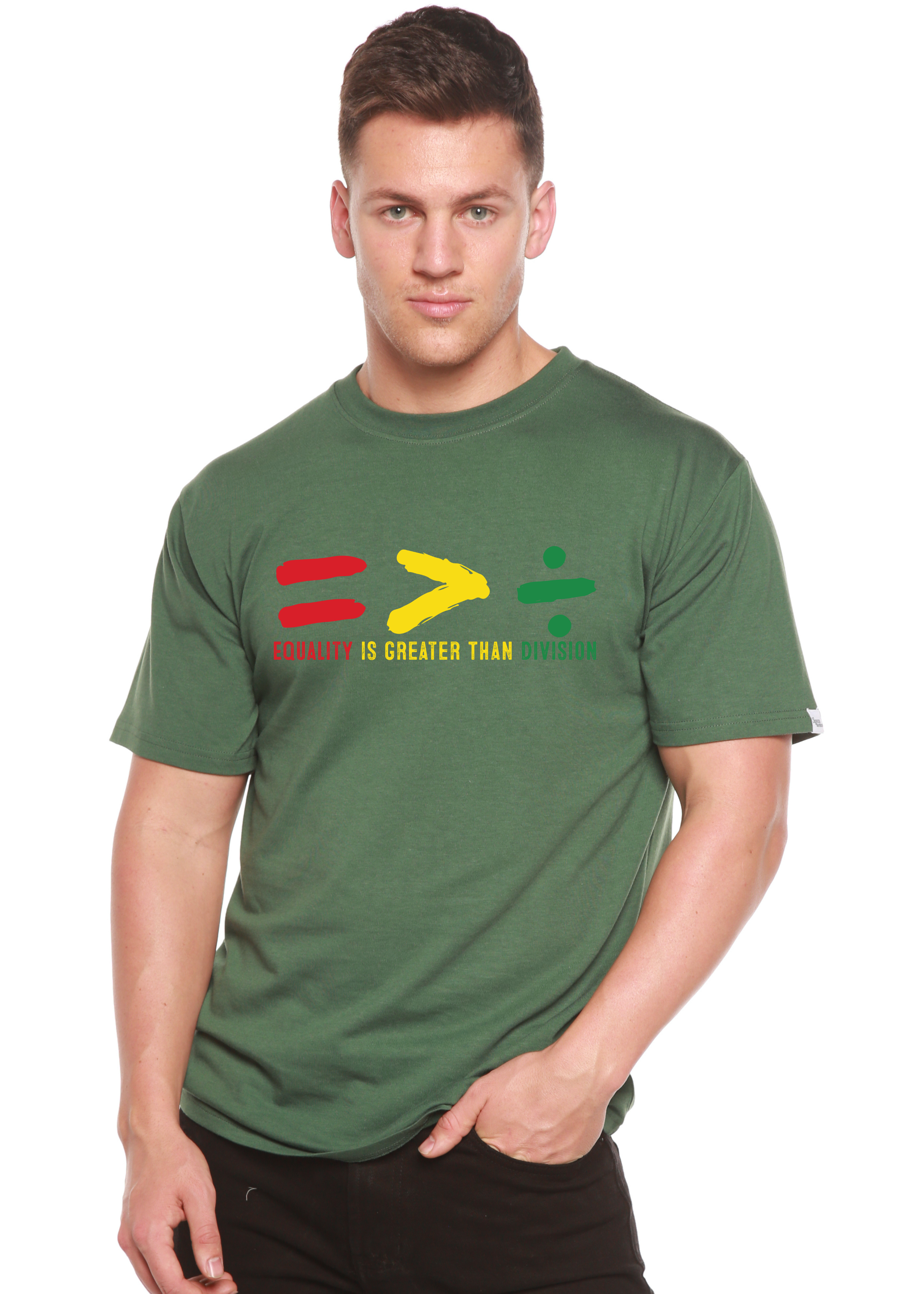 Spun Bamboo Black History Month Unisex Bamboo/Cotton Graphic T-Shirt — fabric or material detail