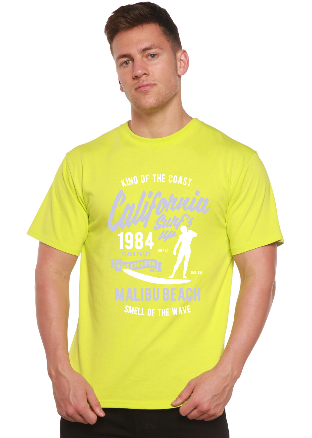 Spun Bamboo California 1984 Spun Bamboo® Men's Bamboo Viscose/Organic Cotton Short Sleeve Graphic T-Shirt — in-use photo