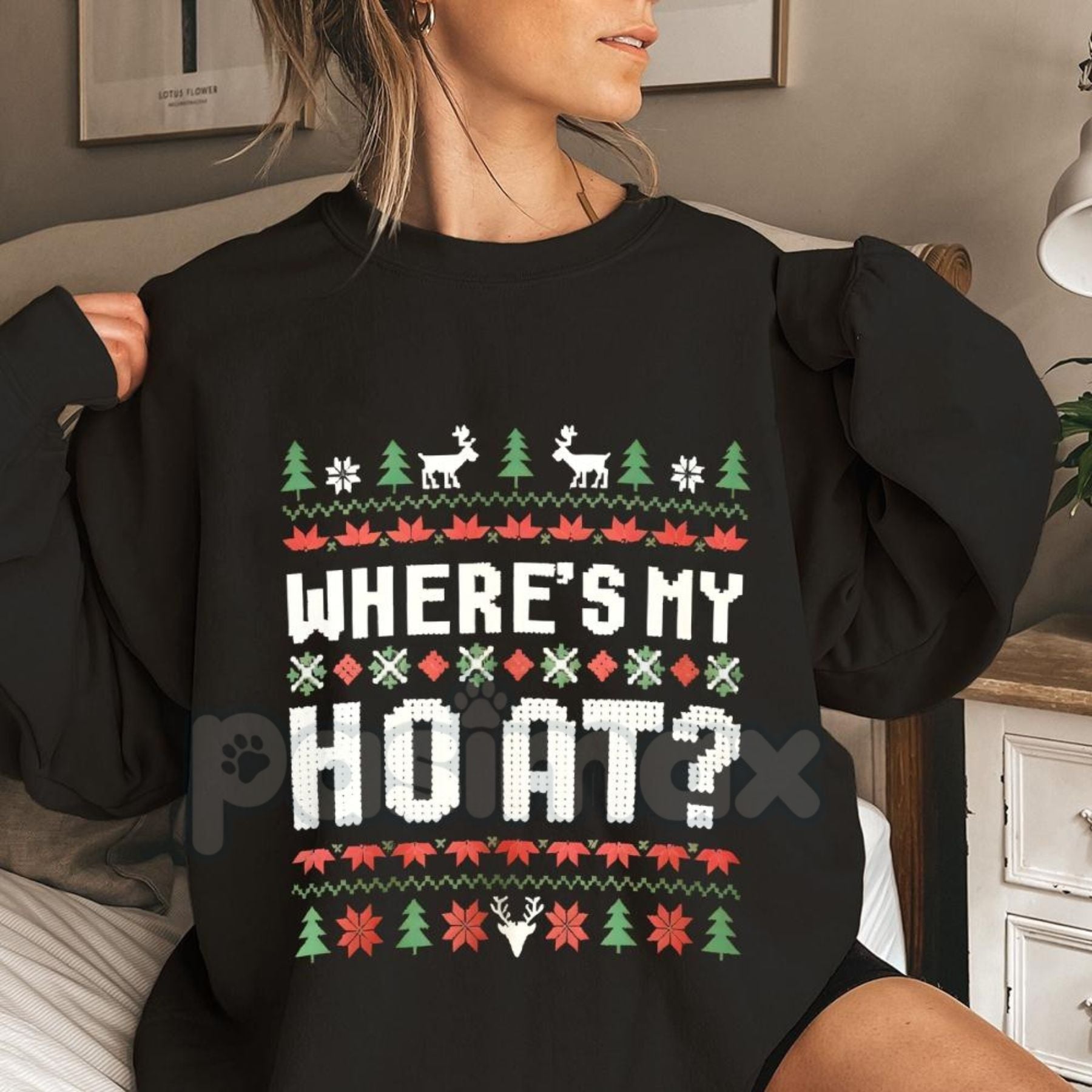 Pasimax Santa's Favorite Ho Funny Christmas Sweatshirt | Explicit Adult Holiday Jumper | Sarcastic Naughty Xmas Crewneck | Ma