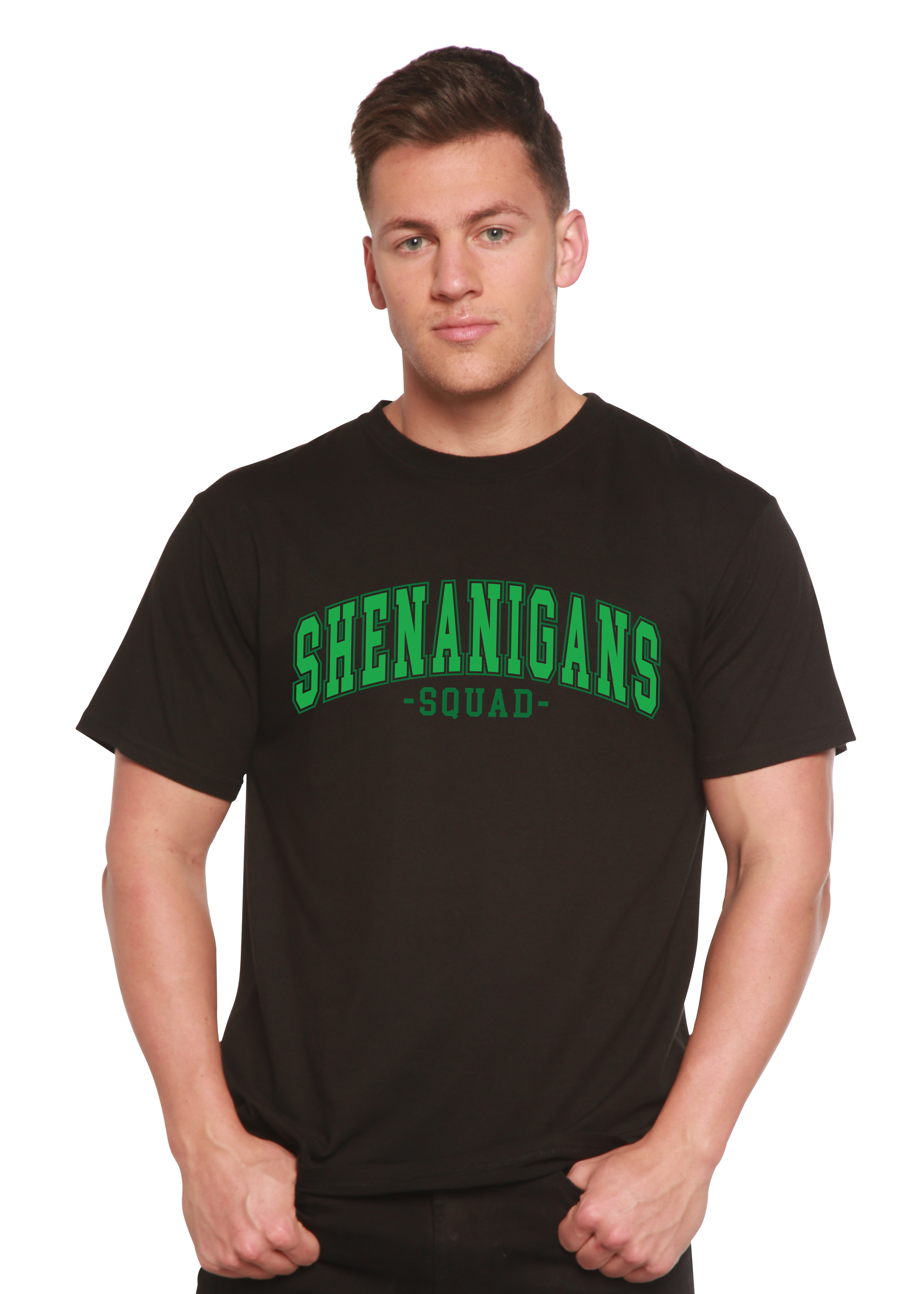 Spun Bamboo Shenanigans Squad Unisex Bamboo/Cotton Graphic T-Shirt — lifestyle context