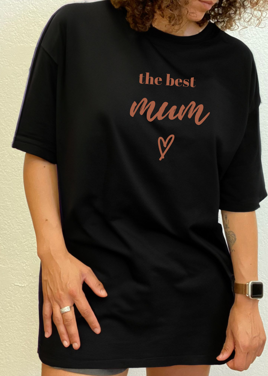 Spun Bamboo The Best Mum Unisex Bamboo Viscose/Organic Cotton Short Sleeve Graphic T-Shirt — in-use photo