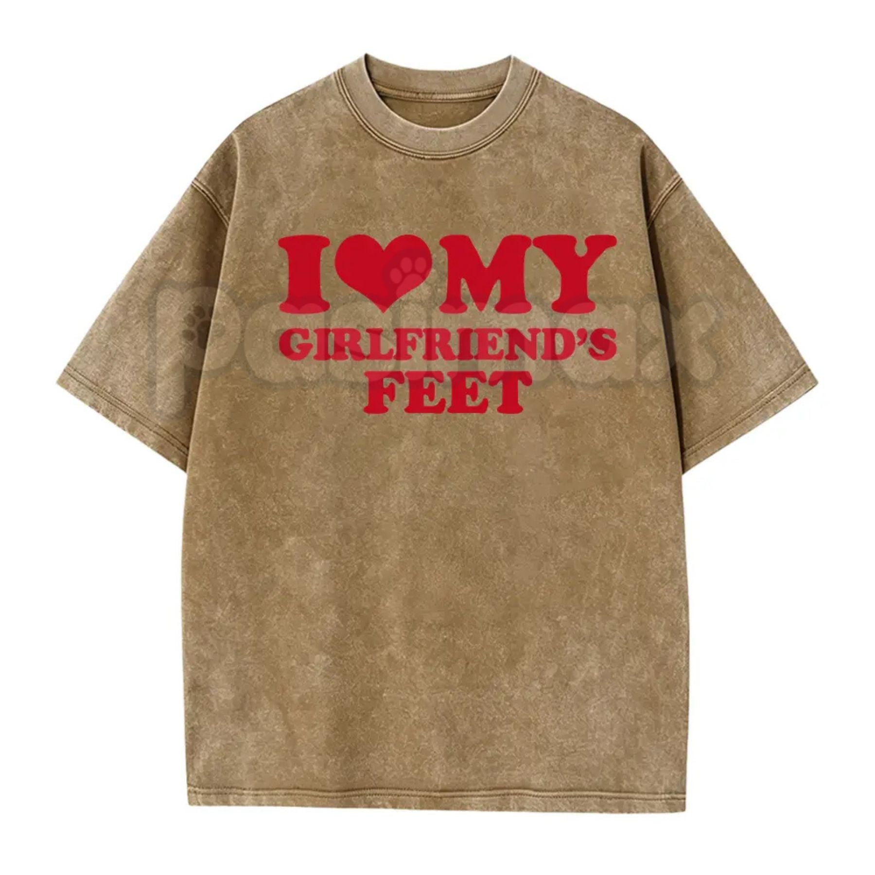 I Love My Girlfriend's Feet T-Shirt – Funny Boyfriend Relationship Meme Vintage Washed Tee, Humorous Statement Lightweight Cotton Graphic Top