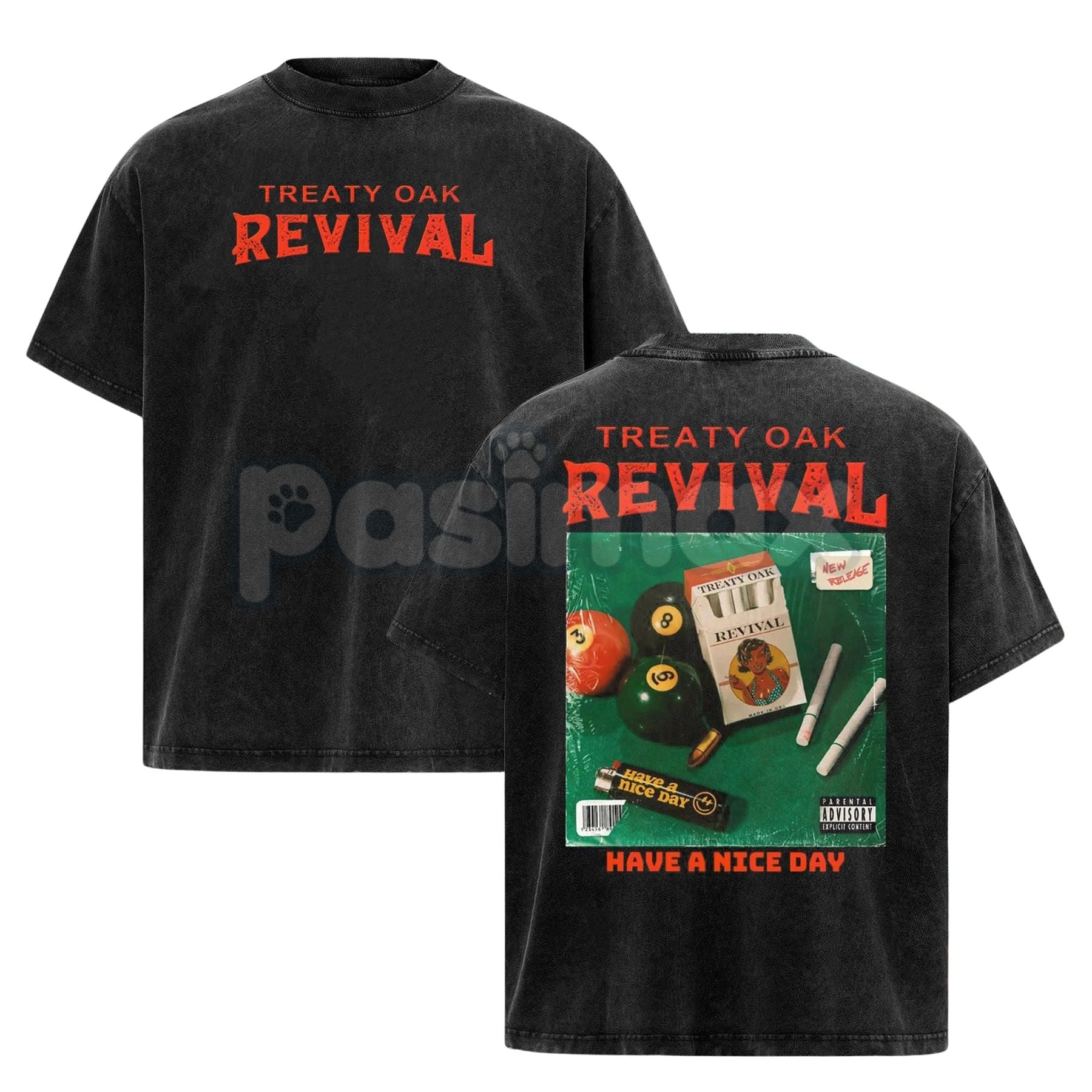 Pasimax Retro Treaty Oak Revival T-Shirt – Vintage Rock Band Graphic Tee, Rock Music Lover Shirt — comparison shot