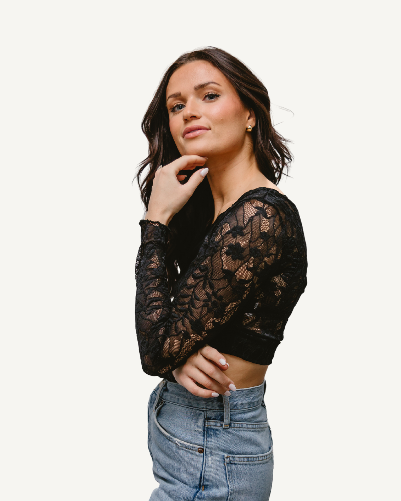 HALFTEE Layering Fashions Full Lace Long-Sleeved Halftee — detail shot 10