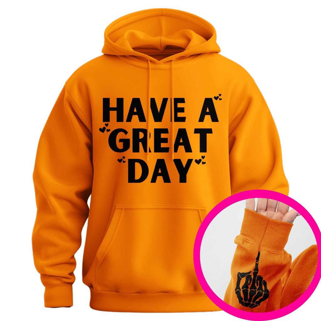 Pasimax "Have A Great Day" Middle Finger Hoodie — back view
