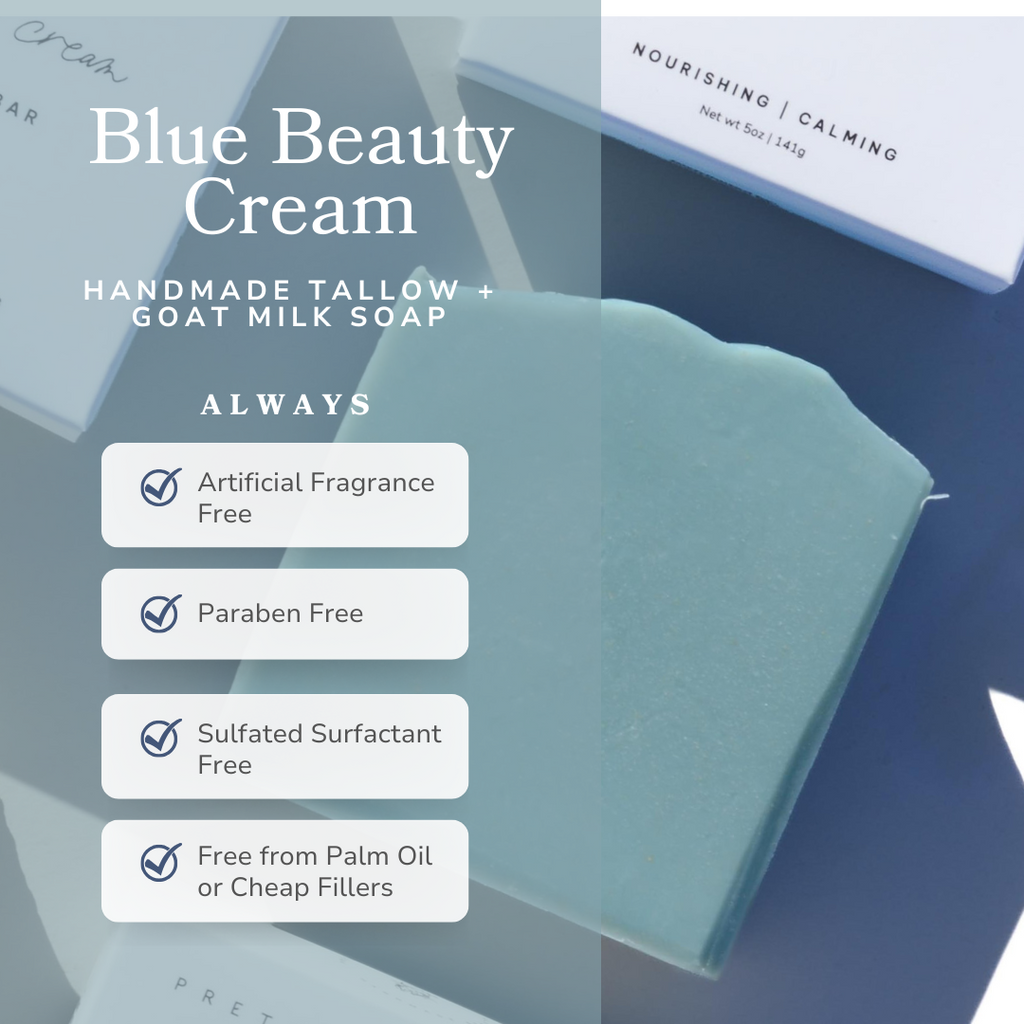 Pretty farm girl Blue Beauty Cream Facial Bar — lifestyle context