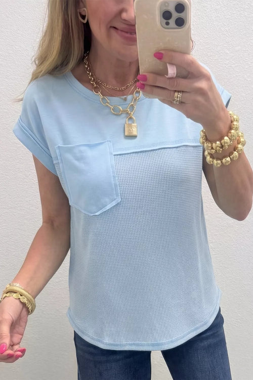 Waffle Knit Pocket T-Shirt