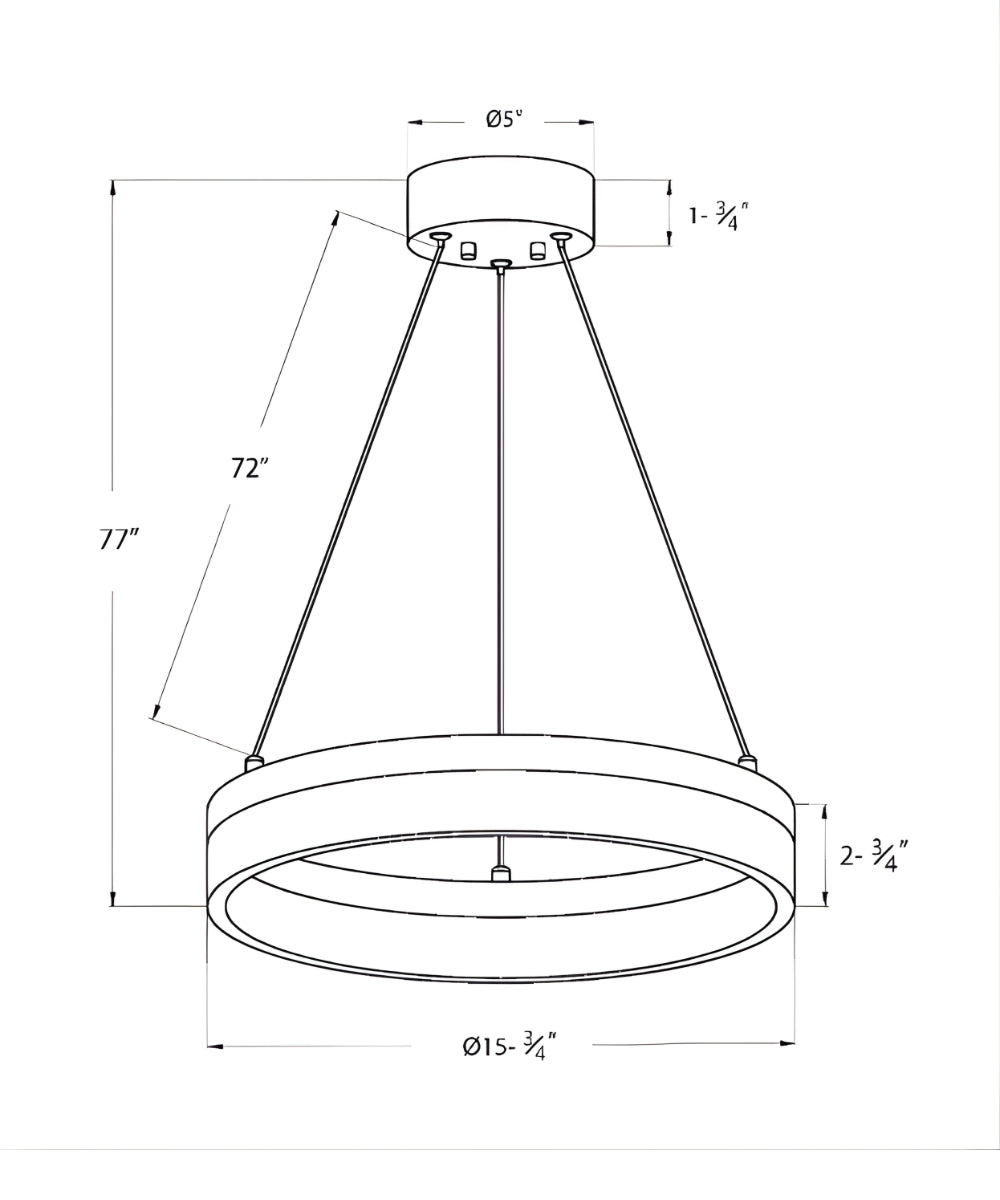 Edge-Lit 16"W 1-Light Round LED Ribbon Chandelier Light Fixture Brushed Nickel Finish – LampsUSA, view 5