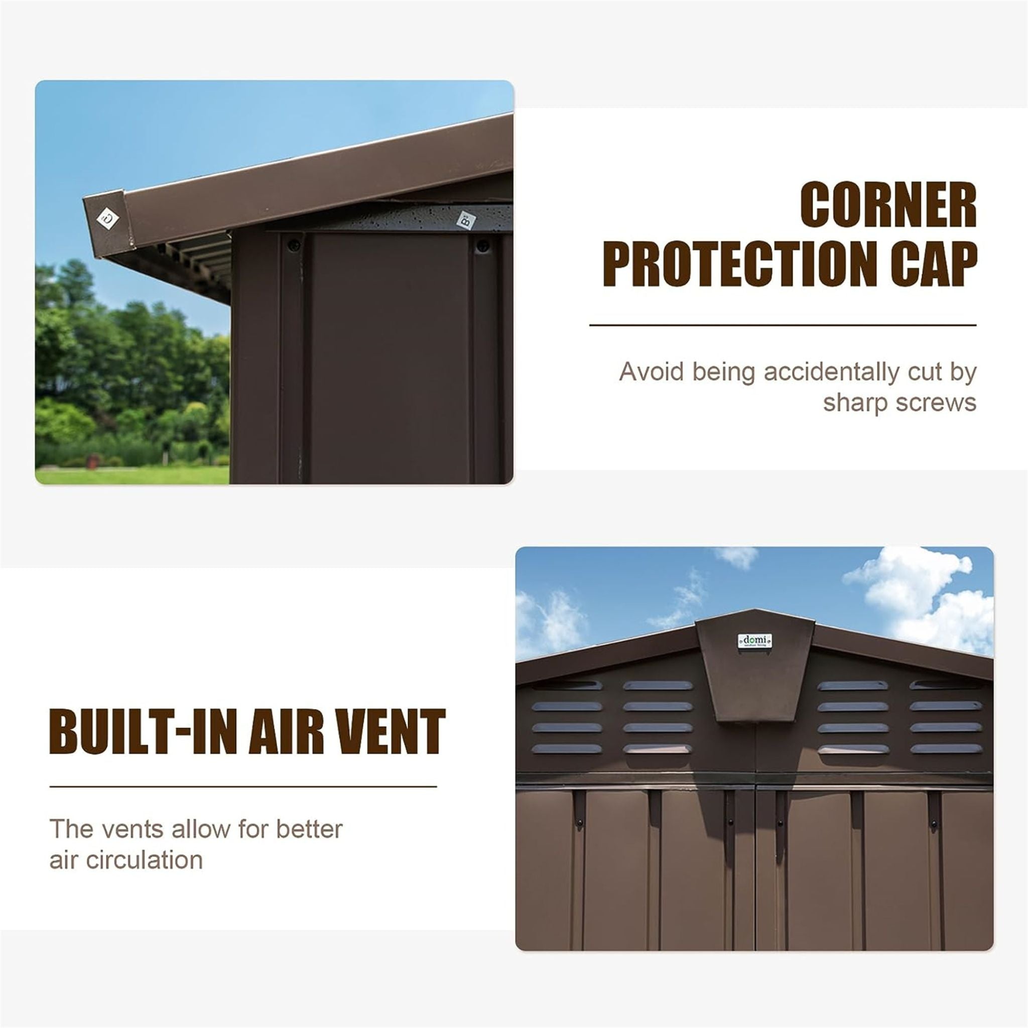 [11X12FT] Alora Outdoor Backyard Storage Metal Shed With Galvanized Steel Frame, Windows, And Lockable Doors (SAK60167) – SAK
