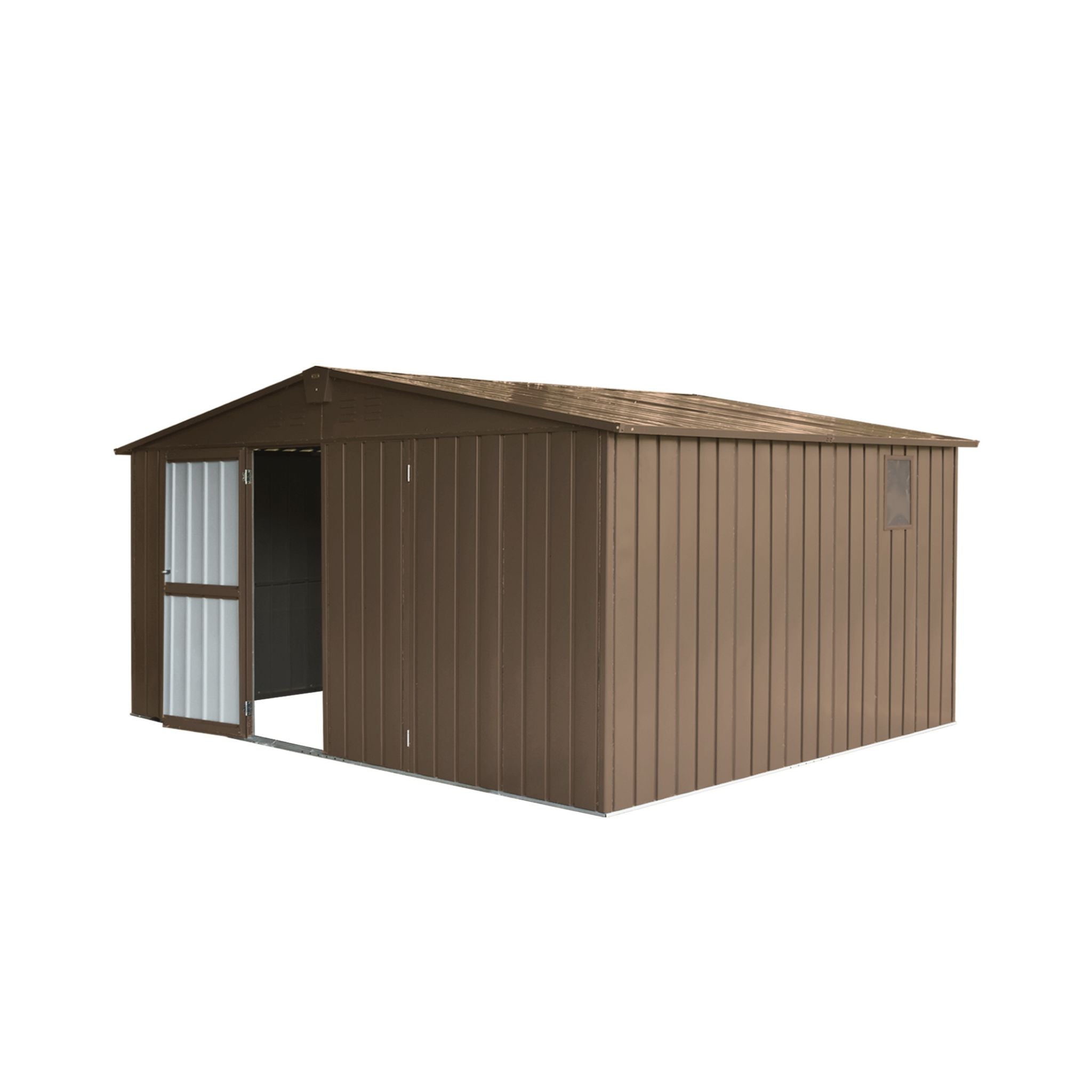 [11X12FT] Alora Outdoor Backyard Storage Metal Shed With Galvanized Steel Frame, Windows, And Lockable Doors (SAK60167) – SAK