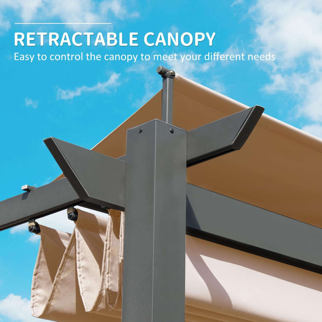 [11X16FT] Alora Heavy-Duty Outdoor Retractable Aluminum Pergola With Weather-Resistant Canopy (SAK91853) – SAKSBY WHOLESALE, 