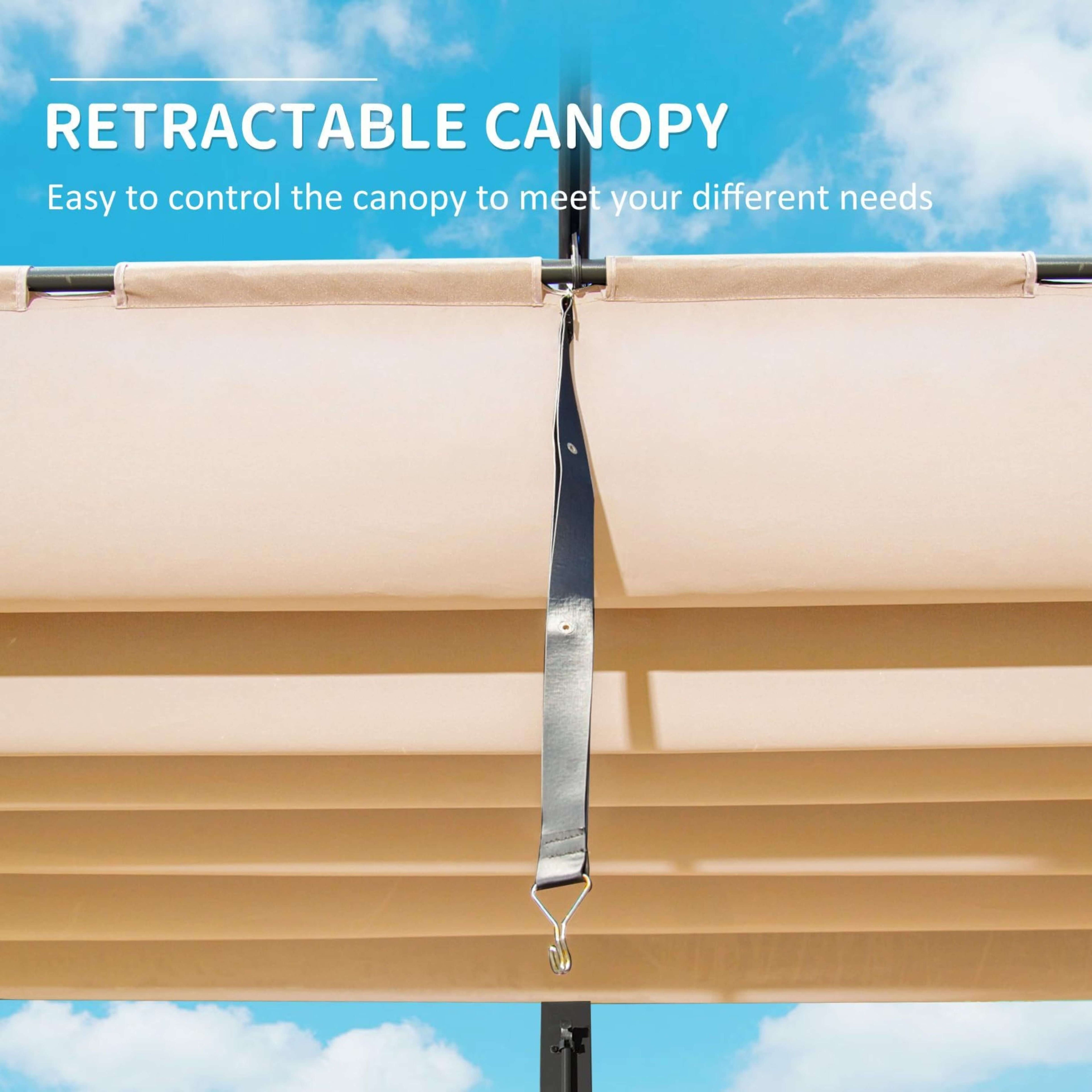 [11X16FT] Alora Heavy-Duty Outdoor Retractable Aluminum Pergola With Weather-Resistant Canopy (SAK91853) – SAKSBY WHOLESALE, 
