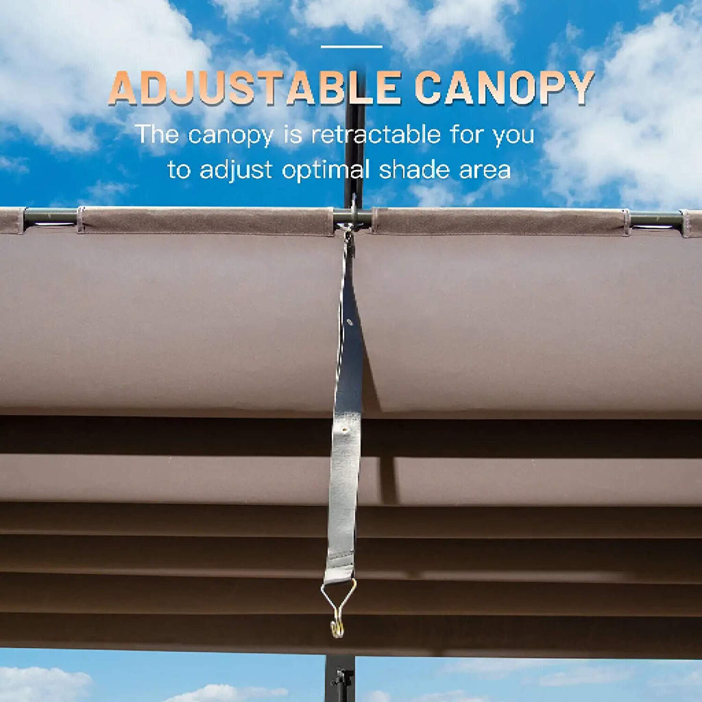 [11X16FT] Alora Outdoor Retractable Backyard Aluminum Metal Pergola With Roof (SAK16804) – SAKSBY WHOLESALE, view 3