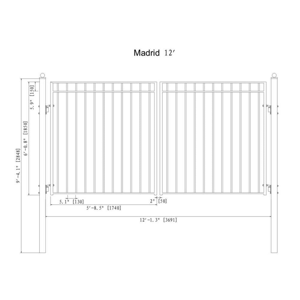 [12-18FT] Heavy-Duty Madrid-Style Premium Steel Dual-Swing Driveway Gate (SAK38546) – SAKSBY WHOLESALE, view 6