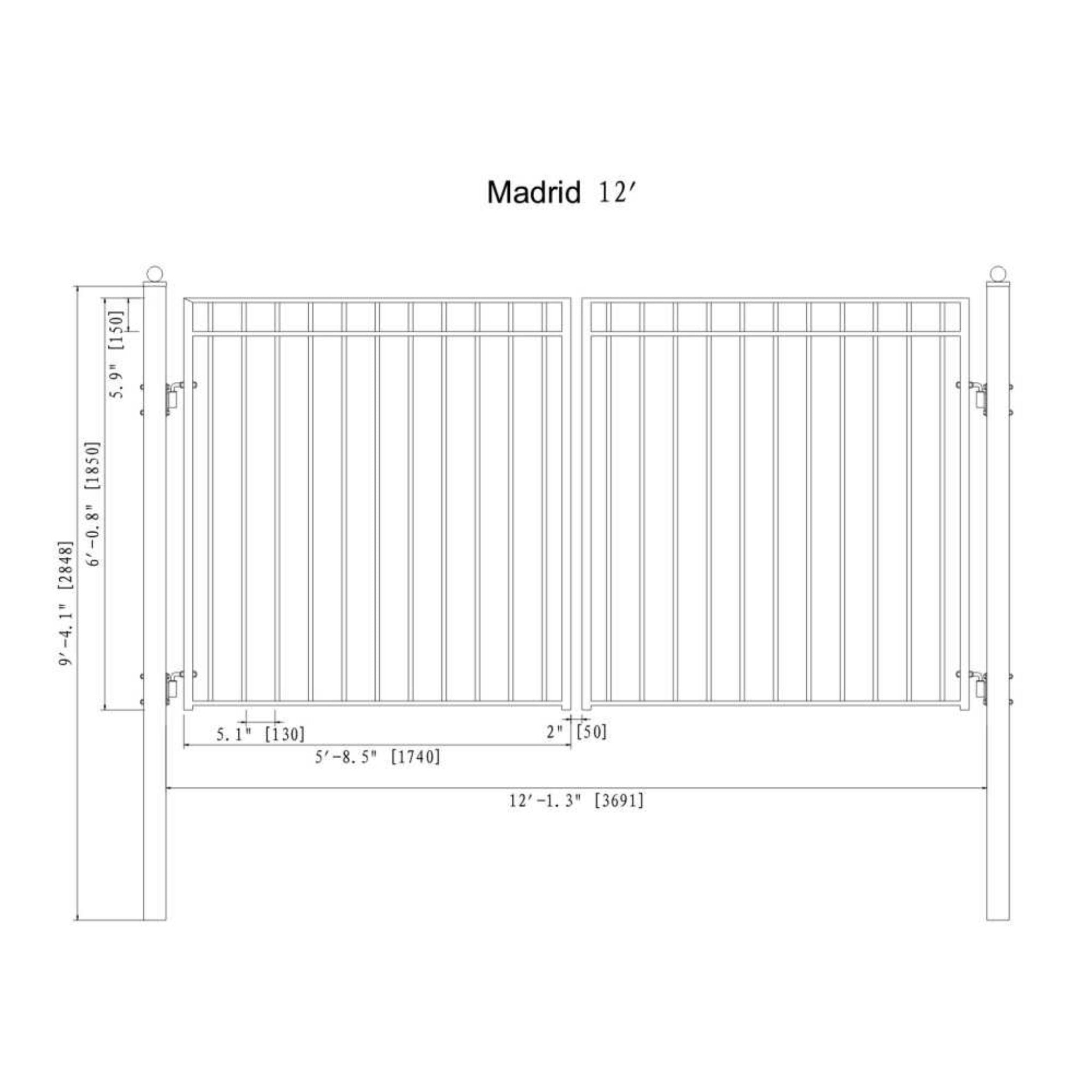 [12-18FT] Heavy-Duty Madrid-Style Premium Steel Dual-Swing Driveway Gate (SAK38546) – SAKSBY WHOLESALE, view 6