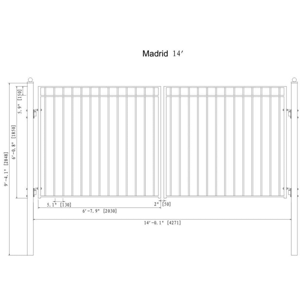 [12-18FT] Heavy-Duty Madrid-Style Premium Steel Dual-Swing Driveway Gate (SAK38546) – SAKSBY WHOLESALE, view 7
