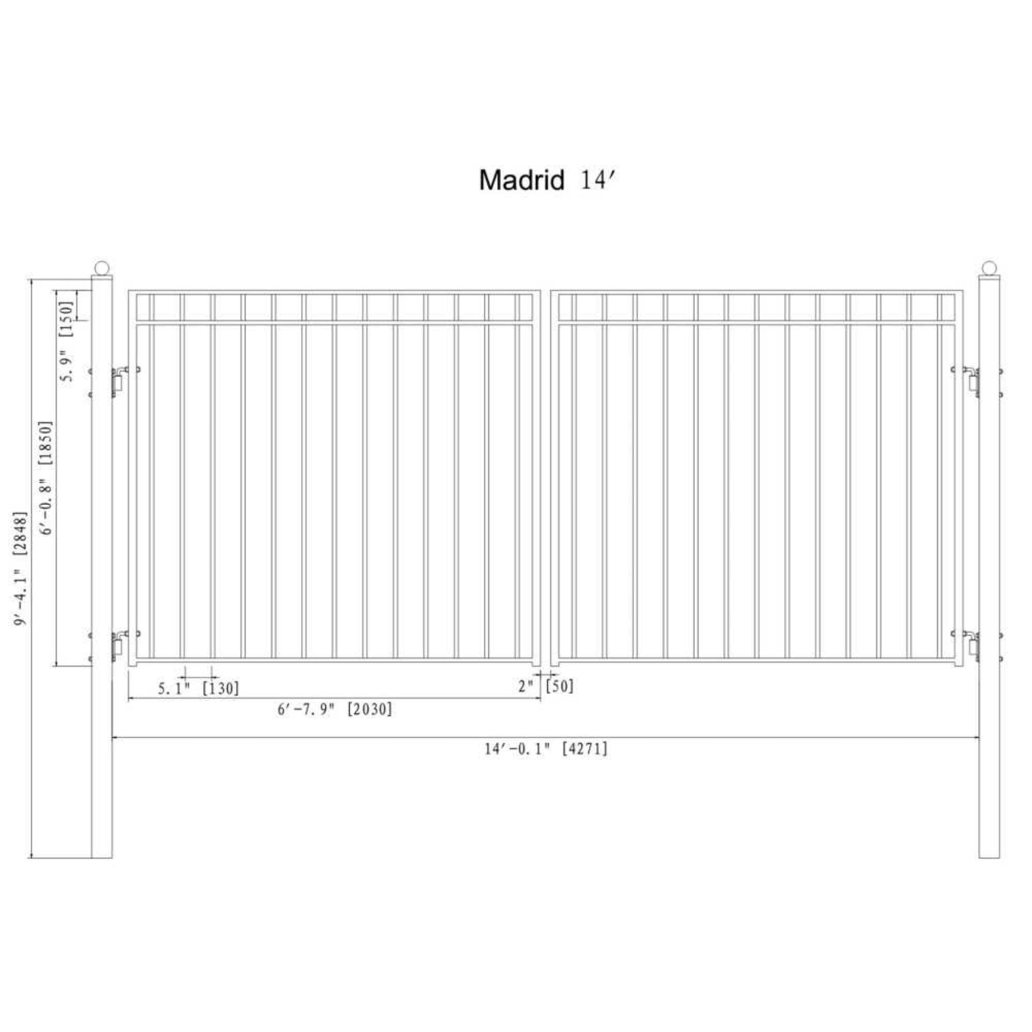 [12-18FT] Heavy-Duty Madrid-Style Premium Steel Dual-Swing Driveway Gate (SAK38546) – SAKSBY WHOLESALE, view 7