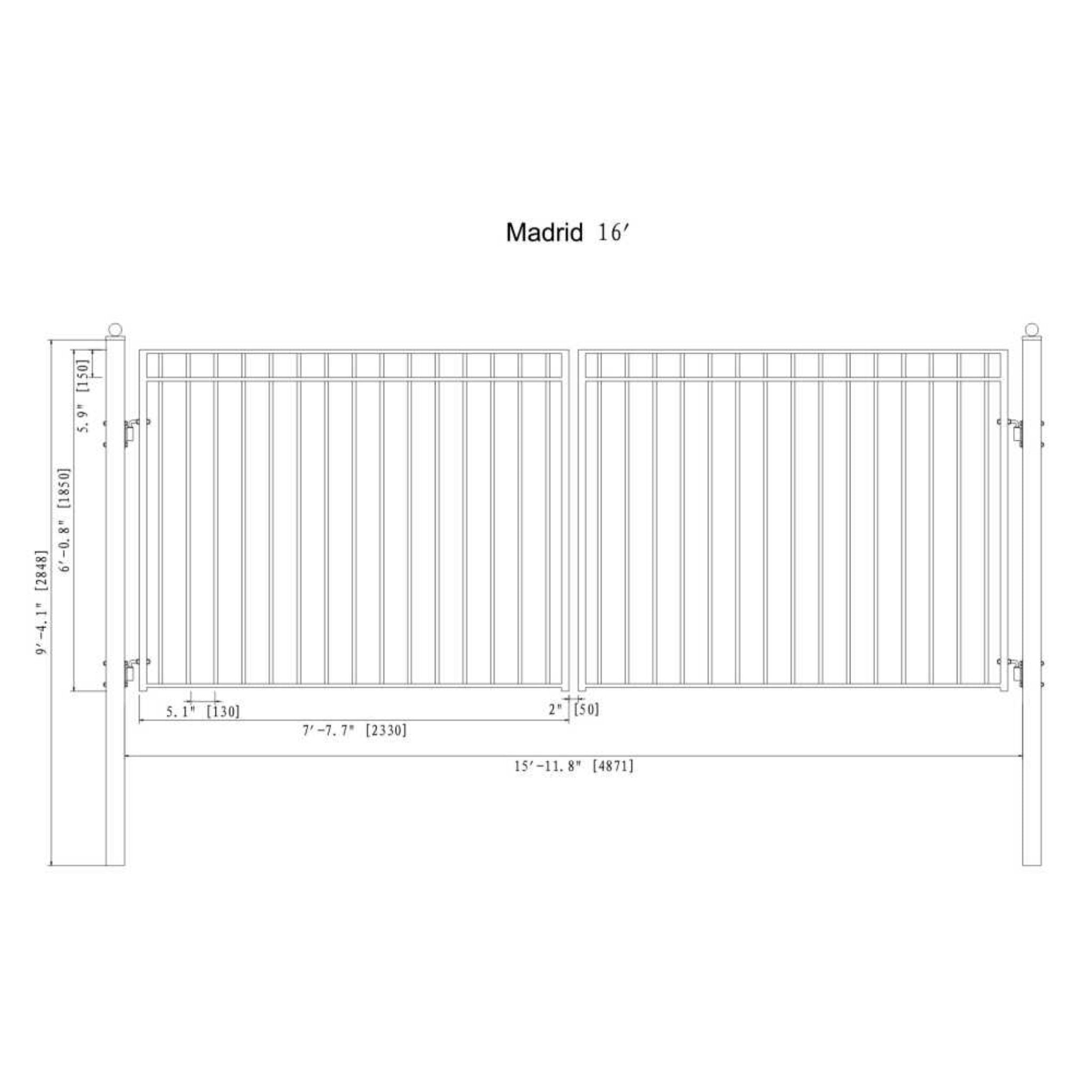 [12-18FT] Heavy-Duty Madrid-Style Premium Steel Dual-Swing Driveway Gate (SAK38546) – SAKSBY WHOLESALE, view 8