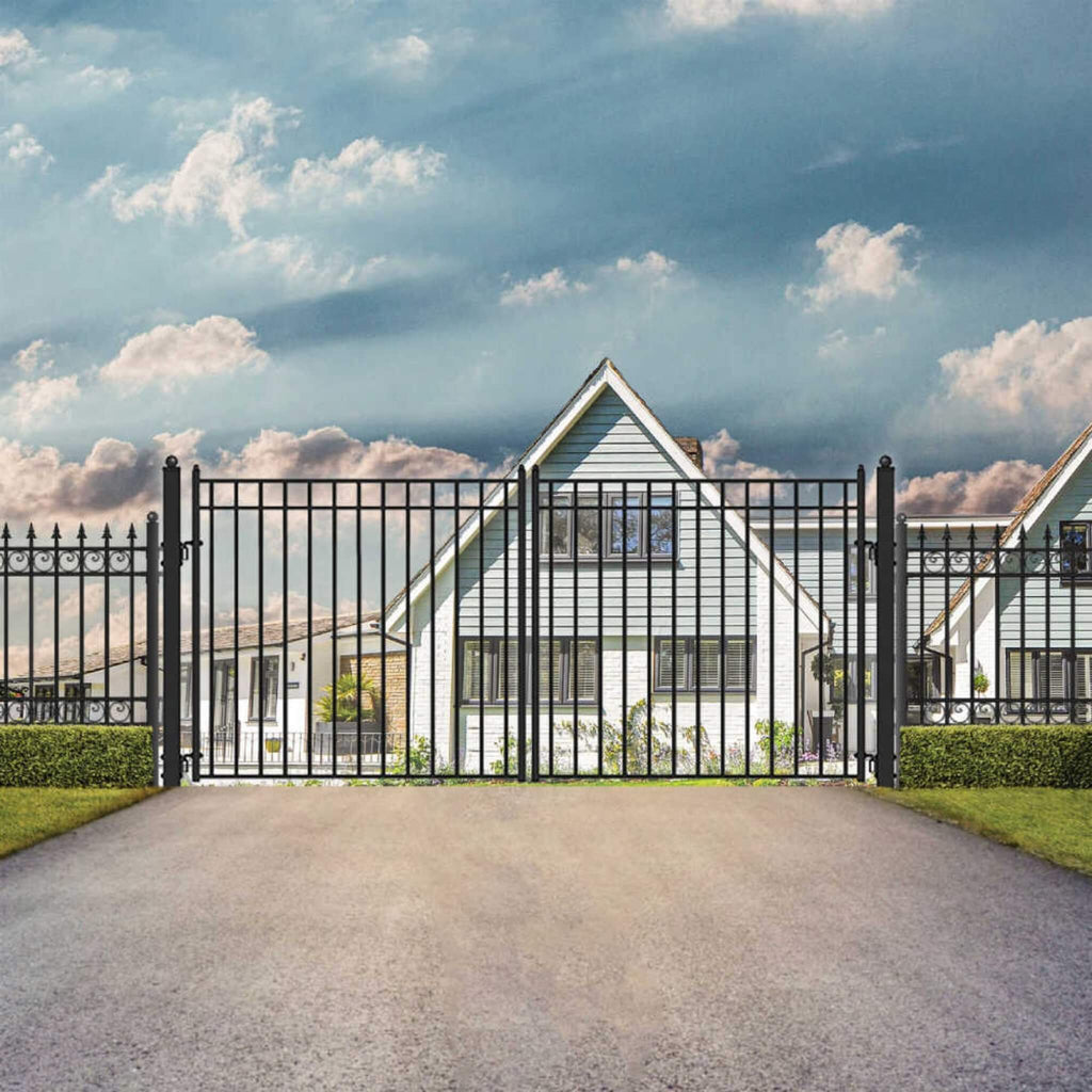 [12-18FT] Heavy-Duty Madrid-Style Premium Steel Dual-Swing Driveway Gate (SAK38546) – SAKSBY WHOLESALE, view 3