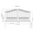 [12-18FT] Heavy-Duty London-Style Powder-Coated Galvanized Steel Dual-Swing Driveway Gate (SAK48520) – SAKSBY WHOLESALE, view