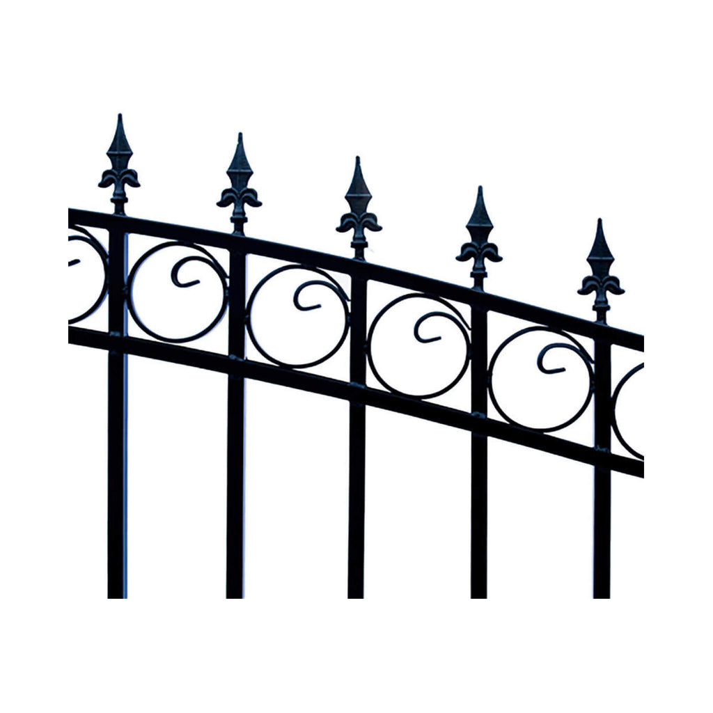 [12-18FT] Heavy-Duty London-Style Powder-Coated Galvanized Steel Dual-Swing Driveway Gate (SAK48520) – SAKSBY WHOLESALE, view