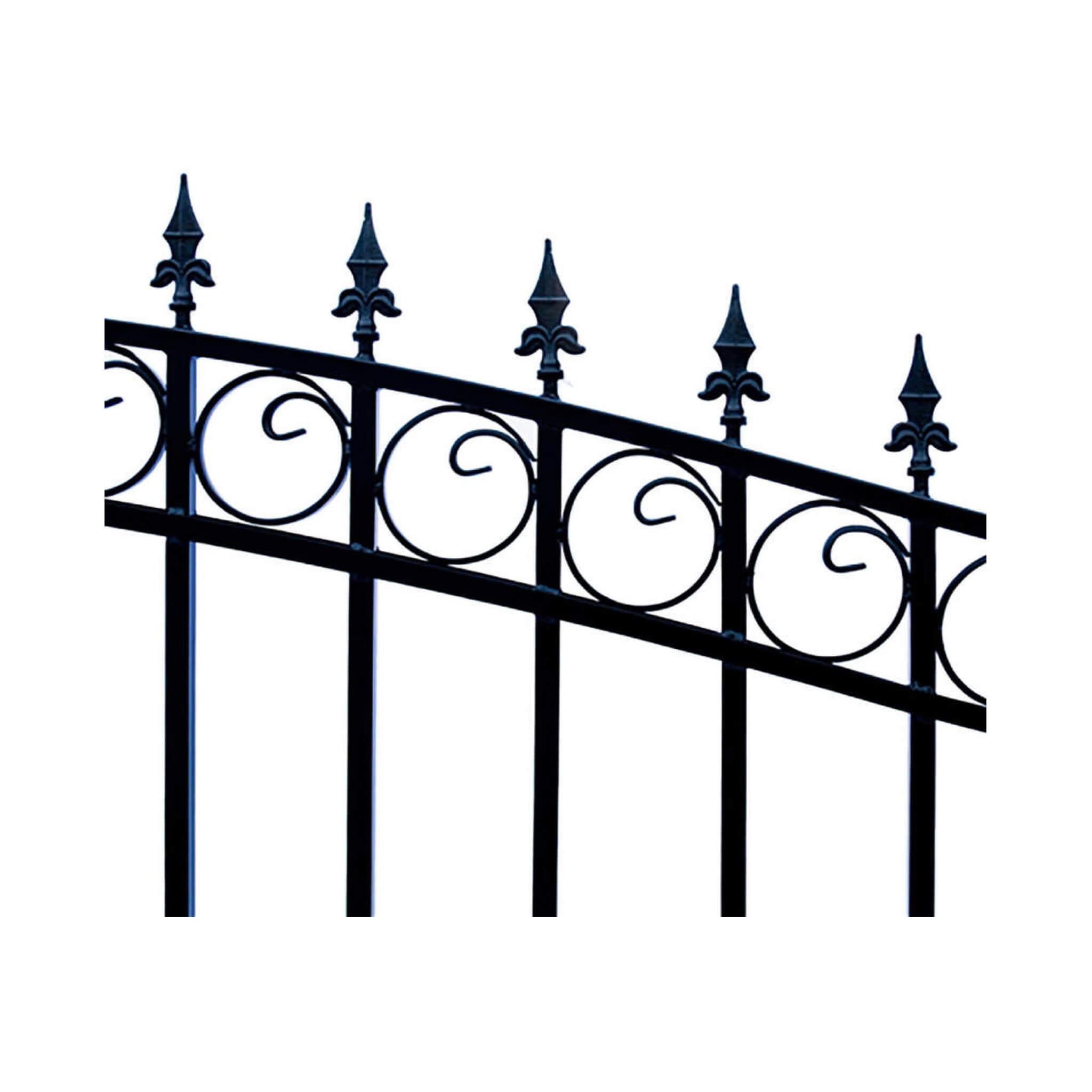 [12-18FT] Heavy-Duty London-Style Powder-Coated Galvanized Steel Dual-Swing Driveway Gate (SAK48520) – SAKSBY WHOLESALE, view