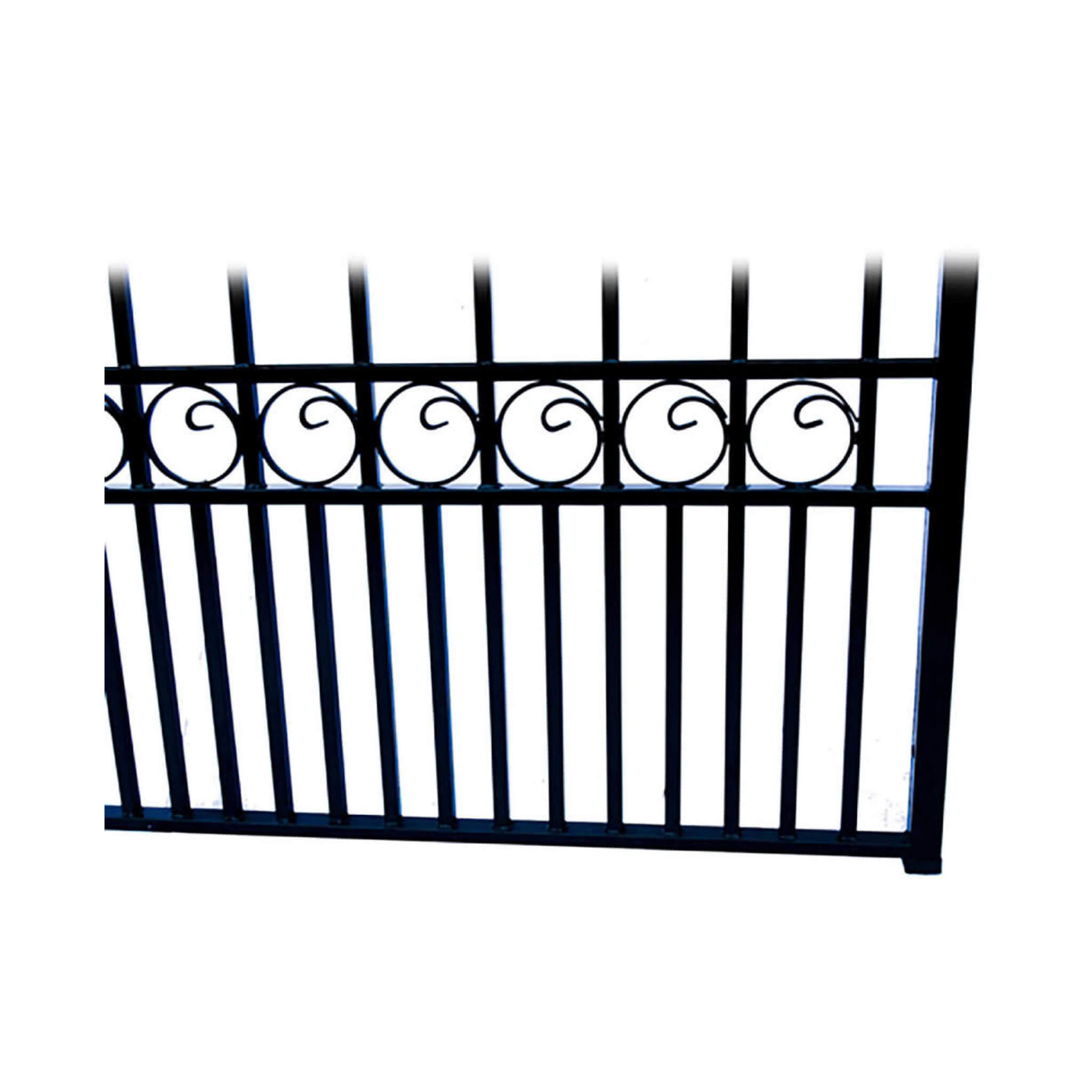 [12-18FT] Heavy-Duty London-Style Powder-Coated Galvanized Steel Dual-Swing Driveway Gate (SAK48520) – SAKSBY WHOLESALE, view