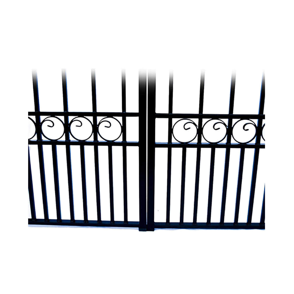 [12-18FT] Heavy-Duty London-Style Powder-Coated Galvanized Steel Dual-Swing Driveway Gate (SAK48520) – SAKSBY WHOLESALE, view