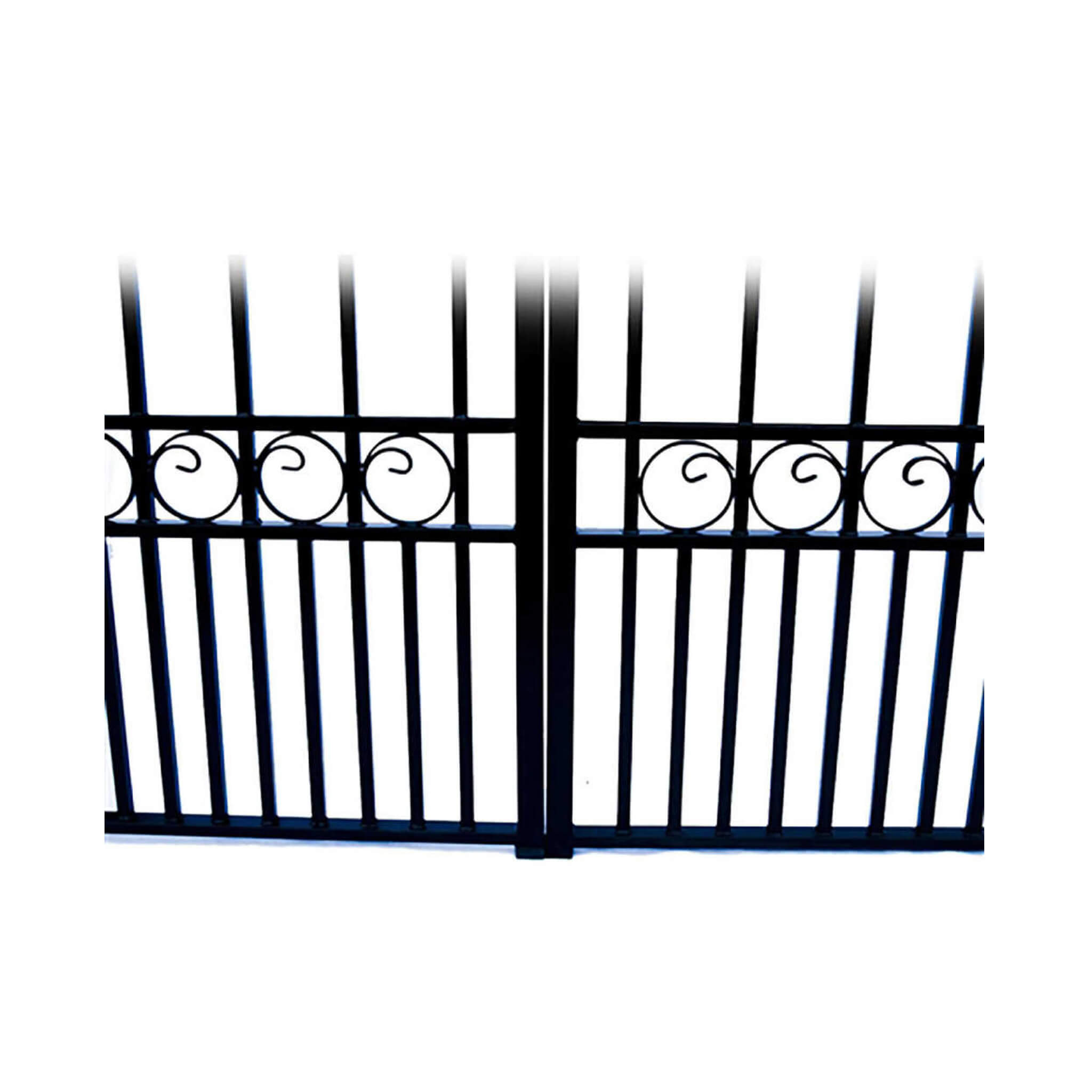 [12-18FT] Heavy-Duty London-Style Powder-Coated Galvanized Steel Dual-Swing Driveway Gate (SAK48520) – SAKSBY WHOLESALE, view