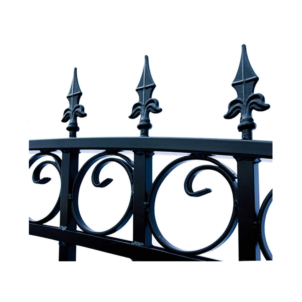 [12-18FT] Heavy-Duty London-Style Powder-Coated Galvanized Steel Dual-Swing Driveway Gate (SAK48520) – SAKSBY WHOLESALE, view