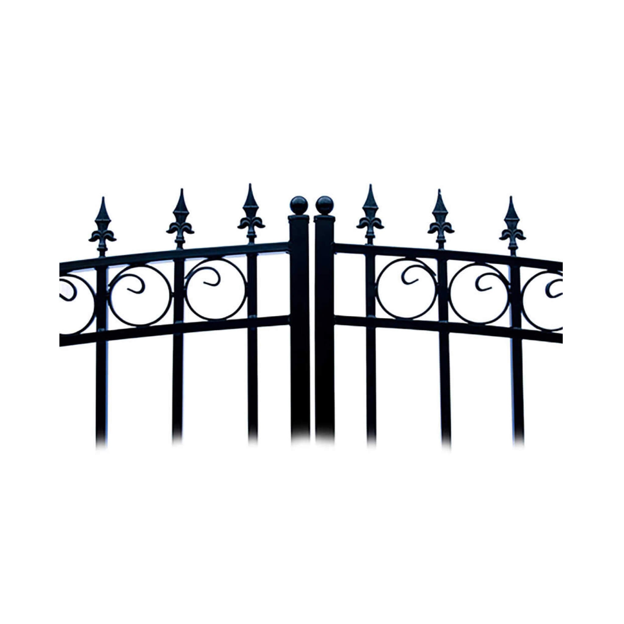 [12-18FT] Heavy-Duty London-Style Powder-Coated Galvanized Steel Dual-Swing Driveway Gate (SAK48520) – SAKSBY WHOLESALE, view
