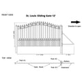 [12-18FT] Heavy-Duty St. Louis-Style Steel Sliding Driveway Gate (SAK64978) – SAKSBY WHOLESALE, view 14