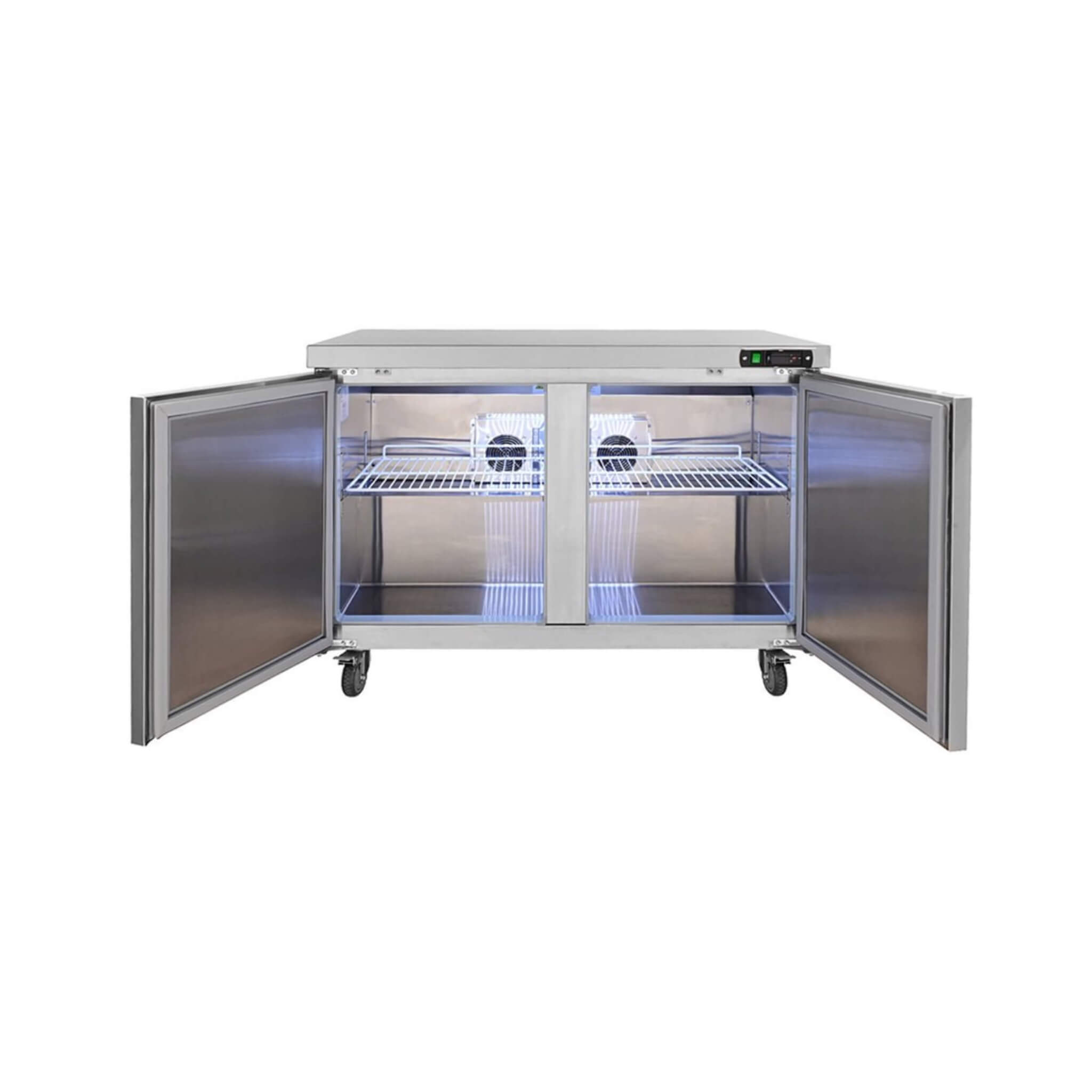 12.9 Cu.Ft 2-Door 48-Inch Commercial Stainless Steel Worktop Undercounter Refrigerator (SAK26049) – SAKSBY WHOLESALE