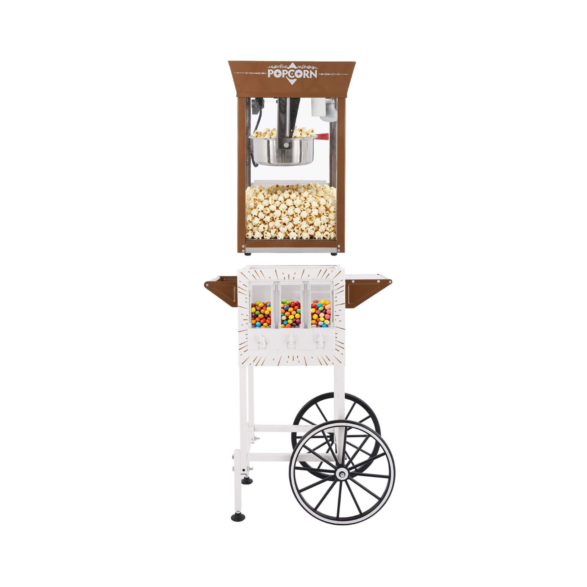 12-Ounce Commercial Retro Popcorn Machine Cart With Candy Boxes (SAK80954) – SAKSBY WHOLESALE