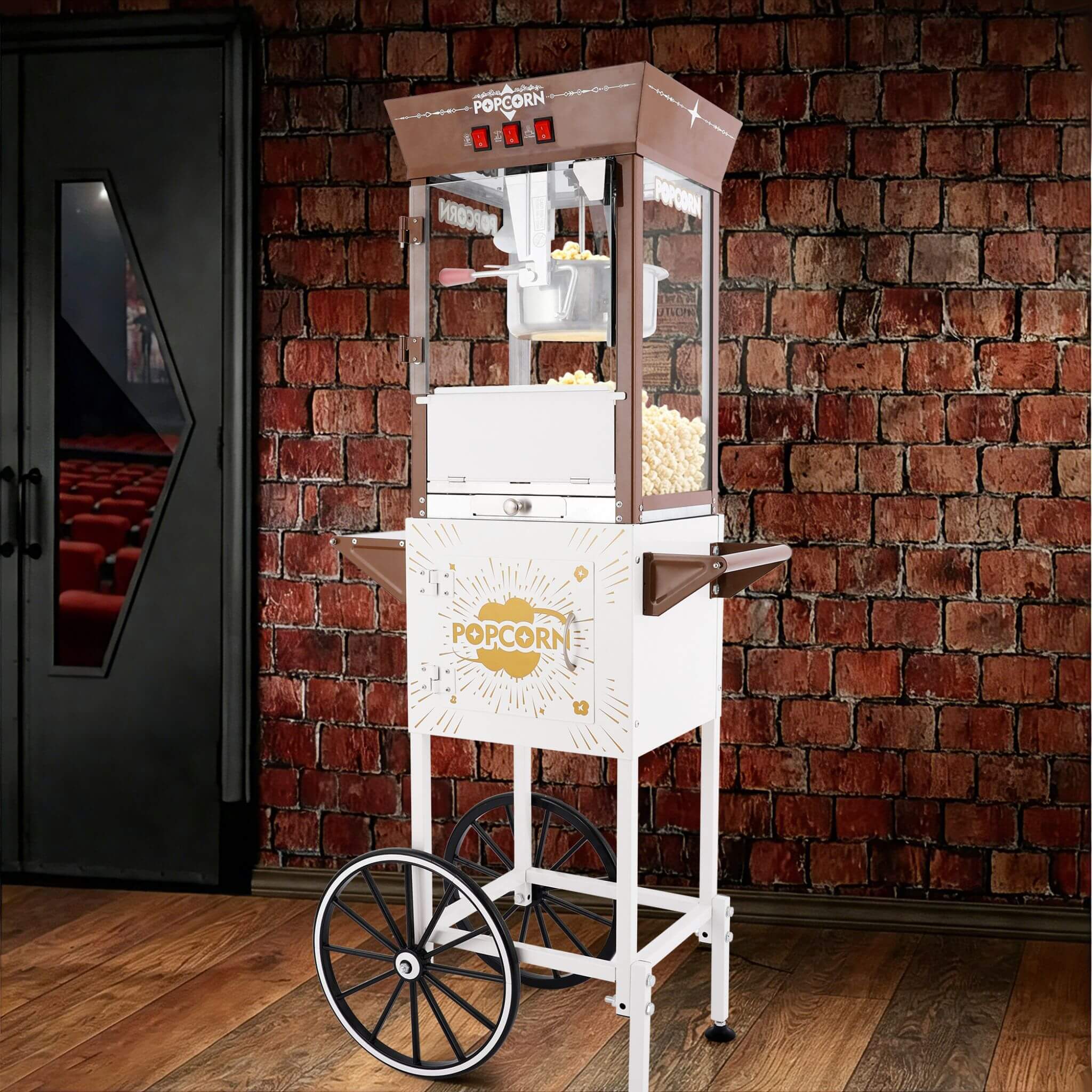 12-Ounce Commercial Retro Popcorn Machine Cart With Candy Boxes (SAK80954) – SAKSBY WHOLESALE, view 8