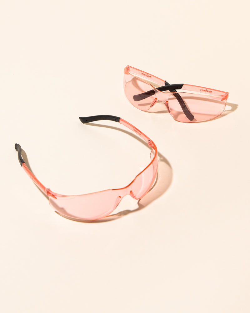 pink safety glass with logo – makesy®, view 3
