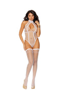 Love Spark Cove | Intimate Apparel, Pleasure Shop & Free Shipping Diamond Net Teddy With Keyhole Front And Matching Stockings