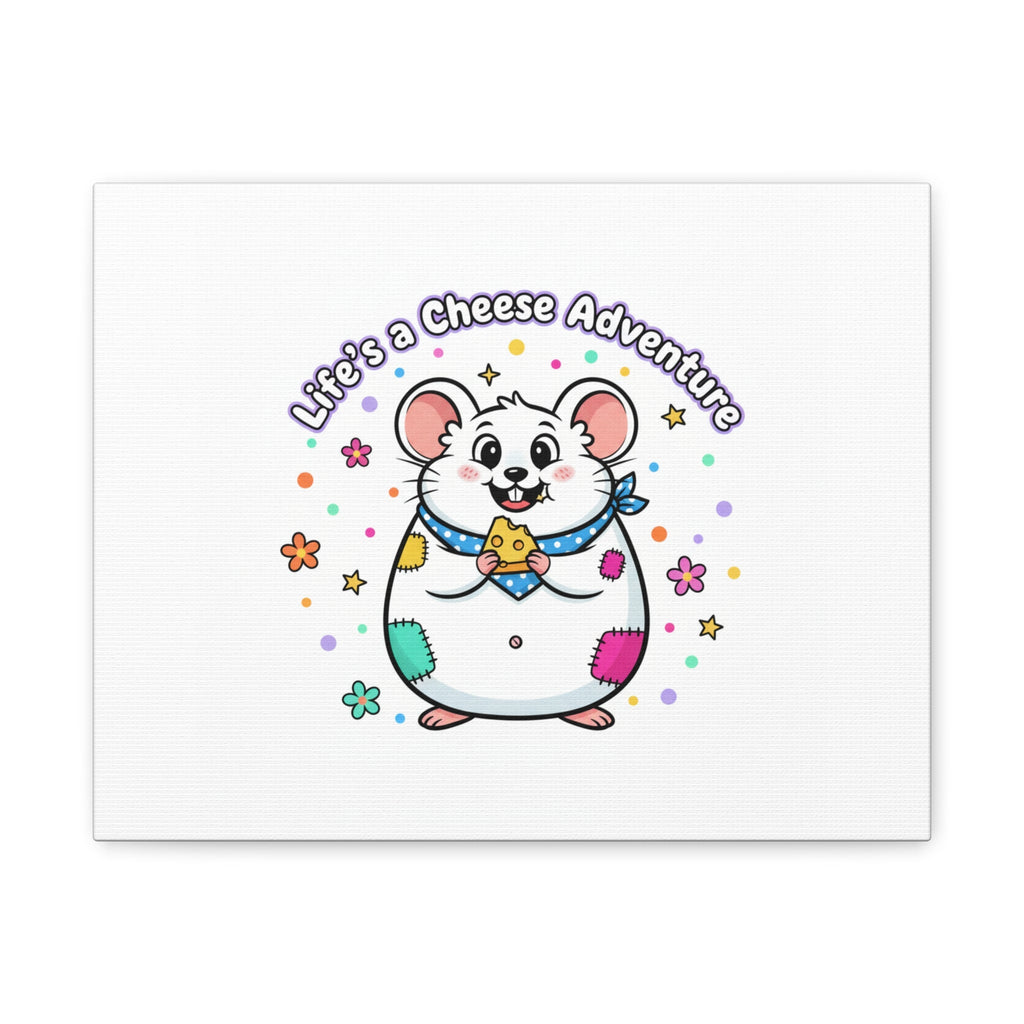 Life's a Cheese Adventure Canvas | Rodent-Core rat art print