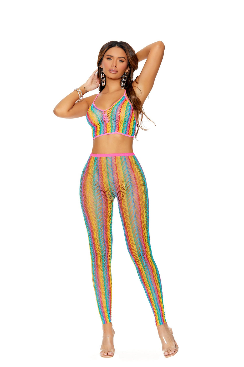 Love Spark Cove | Intimate Apparel, Pleasure Shop & Free Shipping Crochet Net Cami Top With Buttons And Matching Leggings — m
